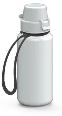 Immagine prodotto di Borraccia per bambini "School" da 400 ml - borraccia in Tritan infrangibile con cinturino incluso - senza BPA, a tenuta stagna, lavabile in lavastoviglie - bianco/bianco