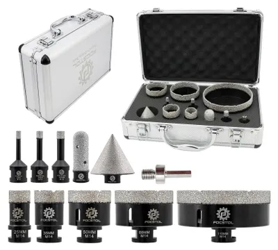 Diamantbohrer-Set 11-teilig für Porzellan, Keramik, Fliesen