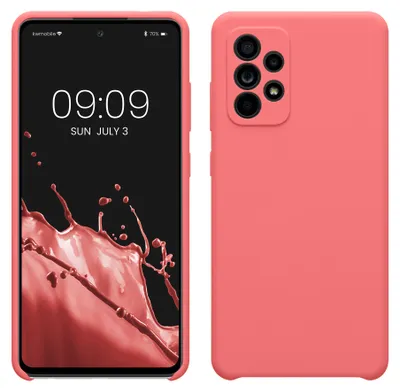 Produktbild von kwmobile Handyhülle für Samsung Galaxy A52 / A52 5G / A52s 5G Hülle - Case Silikon - Kabelloses Laden - Schutzhülle Cover in Pastell Koralle