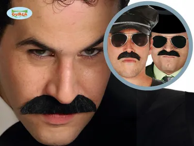 Produktbild von Polizei Sado Schnurrbart 80Er Jahre Disguise Fasching Retro Look, Farbe: Schwarz