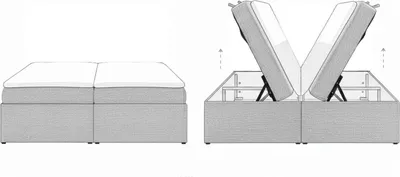 Produktbild von KSHOMECONCEPT Boxspringbett 180 x 200 cm, Bett mit Bettkasten und Bonellmatratze und Topper, AURORA, Beige