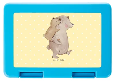 Produktbild von Mr. & Mrs. Panda Snackbox Papa Bär - Gelb Pastell - Geschenk, Bentobox, Geburtstag, Bento Box, Lunchbox, Pausenbox, Vatertag, Lebensmittel Aufbewahrungsbox, Vesperbox