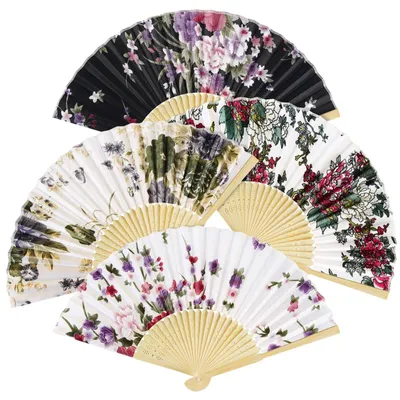 Produktbild von Set mit 4 handgefertigten japanischen Fächer für Partys