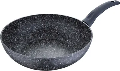 Produktbild von Bergner BG-8521-MBG, Rund, Wok-/Bratpfanne, Schwarz, Marmor+, Aluminium, Keramik, Gas, Halogen, Induktion