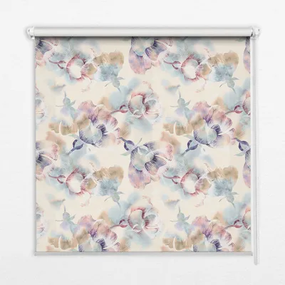Produktbild von Seitenzug-Rollo Fensterrollo Jalousie - Thermo-Rollo Verdunkelungsrollo - 150x240 cm - Farbig gemalte Blumen
