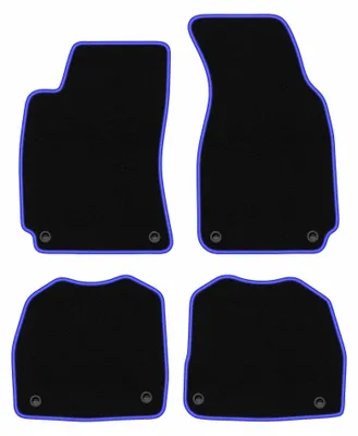 Produktbild von Velours-Fußmatten für Skoda Superb I 2001-2008 (Limousine) – 4-tlg, Schwarz/Blau, passgenau – Wielganizator CARLUX