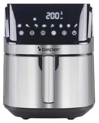 Image de Friteuse à air chaud BEPER BP101070, 7 litres, 1700 W, 8 programmes, minuterie jusqu'à 60 minutes, digitale, couleur argent
