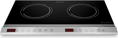 Image de Navaris Double Plaque à Induction 3500W - 2 plaques de cuisson avec Timer Touch Display Détection de casserole - Plaque à induction transportable - Noir