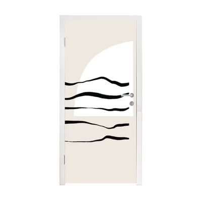 Obrázok produktu pre MuchoWow® Tapety na dvere - Samolepiaca fólia na dvere - Abstraktné - linka - pastel - 205x75x0.1cm - Plagát na dvere - Samolepiaca fólia na dvere