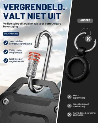 Produktbild von AirTag-Halter für Schlüsselanhänger – 4er-Pack mit Karabinerhaken – robust und sicher – ideal für Schlüssel – Luxento