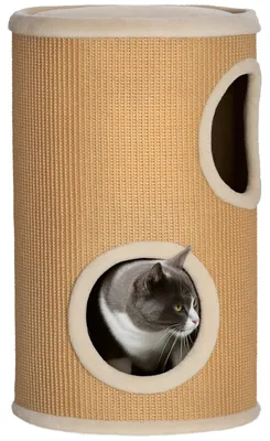 Produktbild von PawHut Kratztonne 60 cm Hoch Katzentonne mit 2 Höhle, für Katze bis 5 kg