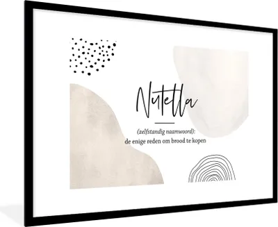Produktbild von MuchoWow® Gerahmtes Poster Nutella - Sprichwörter - Zitate - Nutella Definition - Wörterbuch 90x60 cm - Poster mit Schwarzem Bilderrahmen Wandposter Rahmen Foto Bilder - Wanddekoration - Fotos
