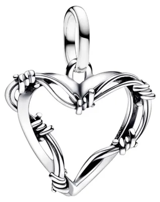 Produktbild von PANDORA Charm Stacheldrahtherz Medallion silber 793449C00