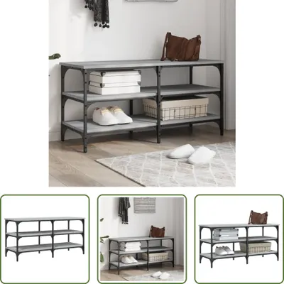 Obrázek produktu pro The Living Store Lavice na boty Grey Sonoma 100x38,5x49 cm Materiál na bázi dřeva