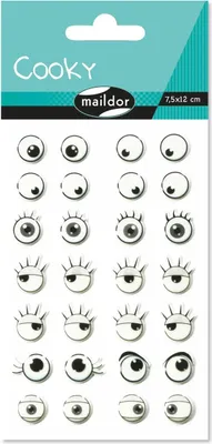 Produktbild von Maildor 10x Cooky, 1 Stickerbogen 7,5x12cm, Augen - Mehrfarbig 560539O