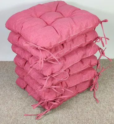 Produktbild von Set 6 x Stuhlkissen/Sitzkissen Lara 38 x 38 cm Dicke 8 cm, Fb. Color rosa Antico (alt rosa) mit Schleifen