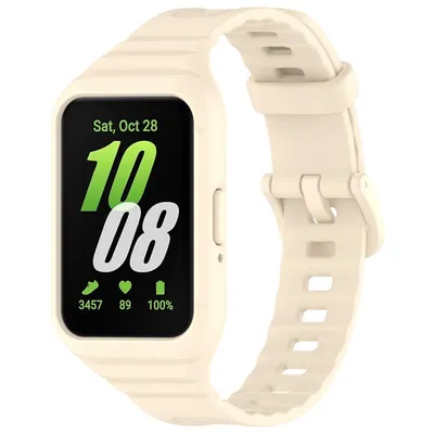 Image de Pour Samsung Galaxy Fit 3 Bracelet de montre en TPU avec boîtier intégré Bracelet de remplacement Beige