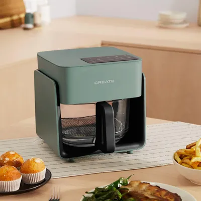 Produktbild von CREATE - AIR FRYER STUDIO CRYSTAL - 4,2L Glas-Heißluftfritteuse mit optionalem Dampfgarer