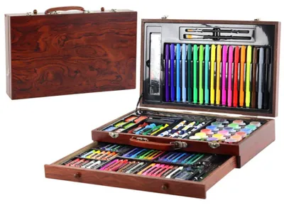 Produktbild von Leantoys Künstlerisches Set in einer Holzkiste 123el