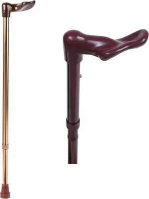 Produktbild von Behrend Gehstock, Fischergriff, verstellbar, rechts, bronze