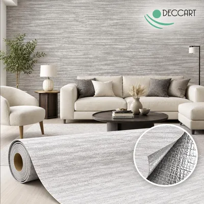 Produktbild von Selbstklebende 3D-Tapete Grau, 5 Rollen à 300 × 60 cm – Wandfolie in Betonoptik, 3,6 m², T3002, KI-generiertes Bild