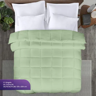 Imagen del producto de Edredón de 135 x 200 cm - Microfibra de 370 GSM - Alternativa al plumón - Con etiquetas en las esquinas - Ligero - Cómodo - Cubrecolchón