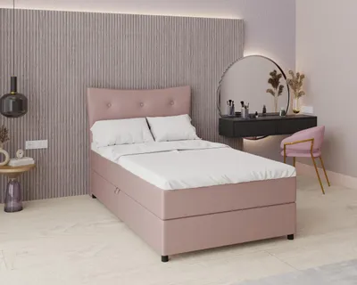 Produktbild von Boxspringbett, 120cm x 200cm, Grau, mit Bettkasten, Matratze und Topper, Einzelbett, NEVADA, Panda Möbel