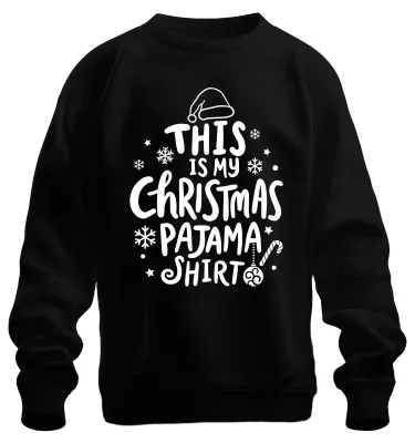 Obrázek produktu pro Tohle je moje vánoční pyžamová košile s bílým motivem - Vánoce Xmas Christmas Uni svetr, černá, L