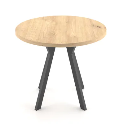 Zdjęcie produktu dla Stół okrągły rozkładany ST54M 102-202 cm dąb artisan / czarne nogi