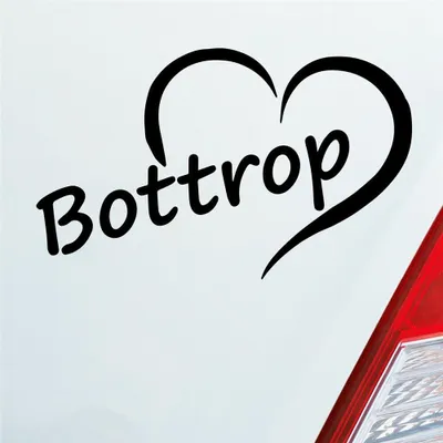 Produktbild von Auto Aufkleber Bottrop Ruhrgebiet Herz Stadt City Love Liebe 13x8 cm Schwarz Glanz Sticker Heckscheibenaufkleber
