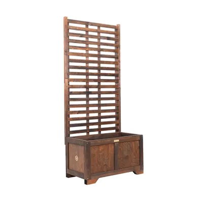Obrázok produktu pre Greenspot Vintage Kvetináč so Zástenou na Ochranu Súkromia 80x42x180cm  Palisander hnedý Tmavý