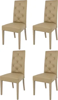 Produktbild von t m c s Tommychairs - 4er Set Moderne Stühle CHANTAL für Küche und Esszimmer, robuste Struktur aus lackiertem Buchenholz Farbe Cappuccino, gepolstert und mit Kunstleder Farbe Cappuccino bezogen