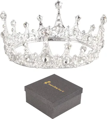 Produktbild von Silberne Hochzeitskrone für Damen und Mädchen, Strassbesatz, rund, elegant, aus Legierung, festlicher Brautschmuck