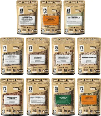 Produktbild von Genuss-Set Back-Box Brot, 11-tlg., Gewürzset, Brotgewürze, Geschenkset, 1730g