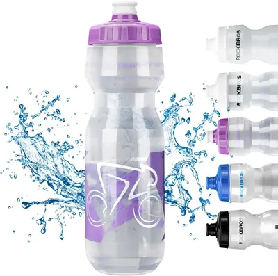Obrázek produktu pro ROCKBROS Cyklistická láhev na vodu 750 ml Velká láhev na pití pro cyklistiku, fitness a turistiku Průhledná Fialová