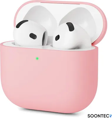 Image de SOONTEC Housse pour AirPods 4 Generation Case Silicone Housse de protection pour écouteurs Etui Slim Cover en rose