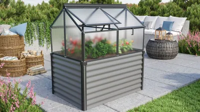 Produktbild von Vitavia Hochfrühbeet "Gaia Jumbo" schwarz Hochfrühbeet (122 x 83 x 137 cm) 4 mm HKP
