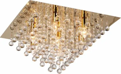 Immagine prodotto di Lampada da soffitto Lancaster Crystal dorata 7xE14x40W in metallo, dimensioni: 31x56x56 cm, IP20, Reality