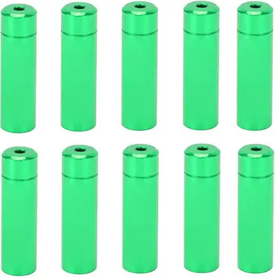 Produktbild von 10 Stück Fahrrad-Schaltkabel-Endkappen aus Aluminiumlegierung, 4 mm, für Rennrad, Mountainbike, Grün