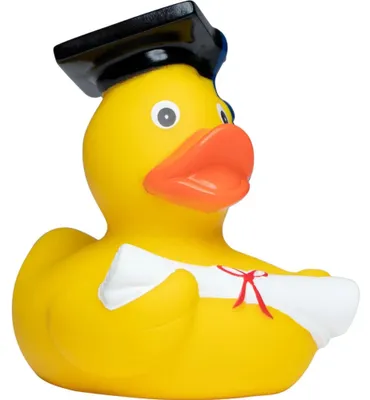 Produktbild von Schnabels® Badeente Absolvent Studium Abitur aus PVC mit Quietschfunktion 8,5 cm