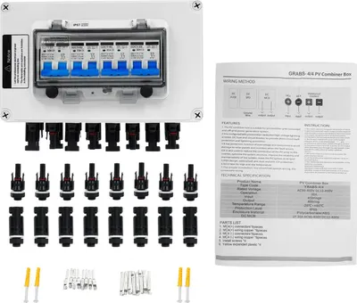 Obrázok produktu pre PV-Combiner Box - 2 vstupy 2 výstupy - 30A DC istič - DC 12-400V - IP67 vodotesný - 40 kA prepäťová ochrana - béžová