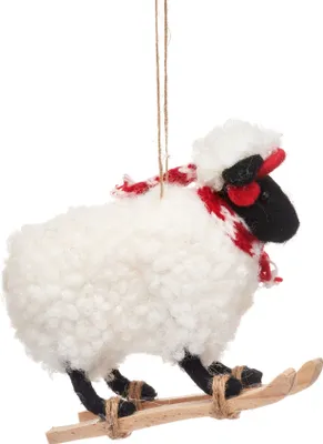 Produktbild von Schaf auf Skiern Weihnachtshänger - Sass & Belle