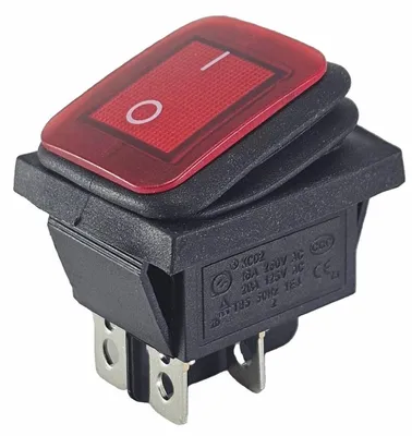 Produktbild von Wasserdichte Wippschalter rot 4 Pin EIN-AUS 250V 16A, Geräteschalter beleuchtet