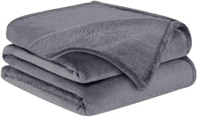 Produktbild von Unyqoos® Fleecedecke – weiches, warmes Plaid 150 x 200 cm | 100% Polyester Mikrofaser, fluffig, Anthrazit
