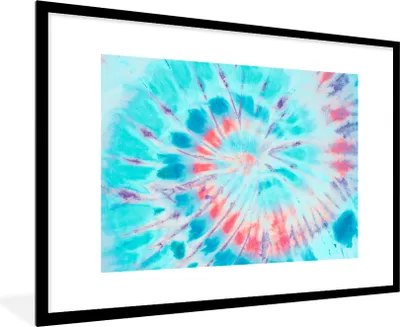 Produktbild von MuchoWow® Gerahmtes Poster Sommer - Krawattenfärbung - Orange 90x60 cm - Poster mit Schwarzem Bilderrahmen Wandposter Rahmen Foto Bilder - Wanddekoration - Fotos
