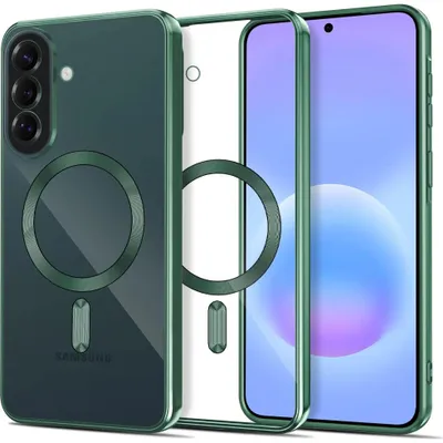 Produktbild von Handyhülle mit Kameraabdeckung für Galaxy A37 5G, Tech-Protect MagFlex für MagSafe, Transparent und Grün