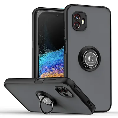 Immagine prodotto di Custodia per Samsung Galaxy Xcover6 Pro traslucida opaca in TPU con supporto ad anello e supporto Nero