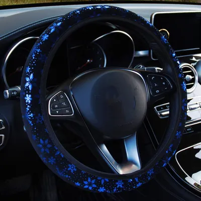 Produktbild von Lenkradbezug Universeller Auto-Lenkradbezug, 37–38 cm, rutschfest, glänzend, Schneeflocken, Lenkradbezug, Glitzer, Bling, Lenkradbezug, Auto-Dekoratio