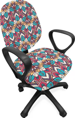 Produktbild von ABAKUHAUS Mandala Bürostuhl Schonbezug, Oriental Pattern, dekorative Schutzhülle aus Stretchgewebe, Mehrfarbig