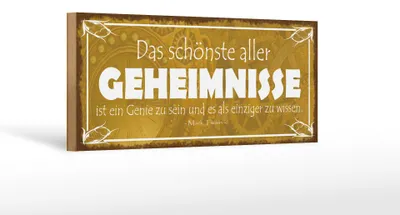 Produktbild von Holzschild Spruch 27x10cm Genie sein und einzige wissen
